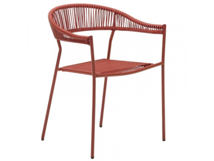 Červená kovová zahradní jídelní židle Kave Home Futadera