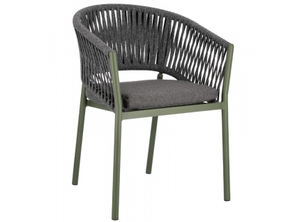 Šedo-zelená látková zahradní židle Bizzotto Florencia