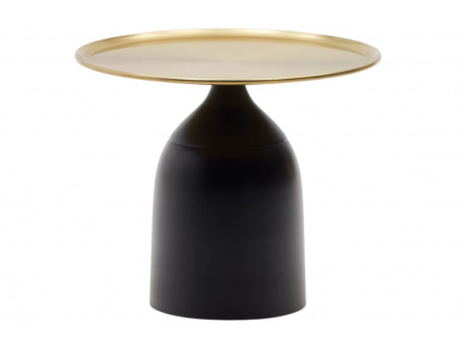 Černo-zlatý kovový odkládací stolek Kave Home Liuva 52 cm