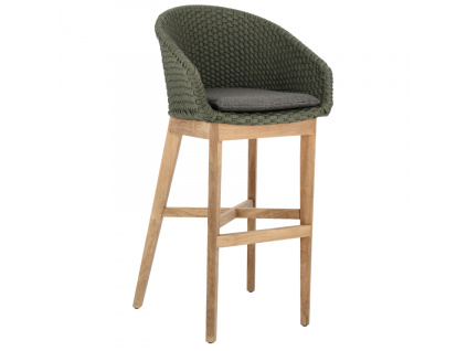 Zelená pletená zahradní barová židle Bizzotto Coachella 110 cm