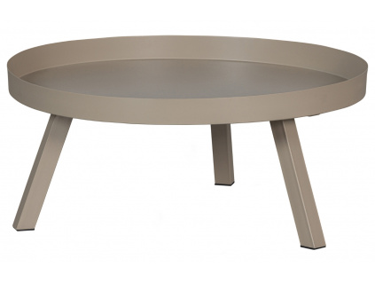 Béžový kovový kulatý konferenční stolek Blure 80 cm