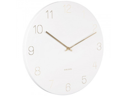 Bílé kovové nástěnné hodiny Charmie 40 cm
