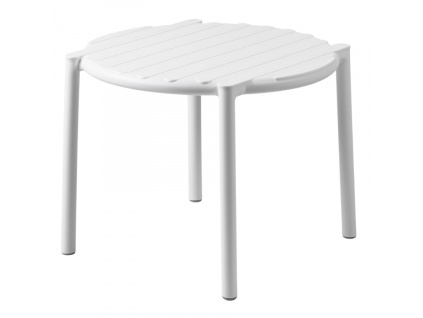 Bílý plastový zahradní odkládací stolek Doga 50 cm