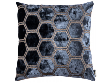 Šedý sametový povlak na polštář Hexagon 43 x 43 cm