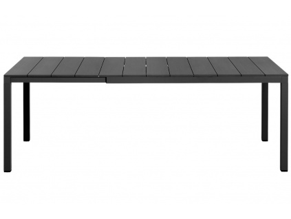 Antracitově šedý hliníkový rozkládací zahradní stůl Rio 140/210 x 85 cm