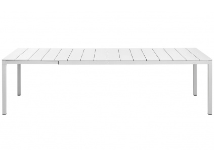 Bílý hliníkový rozkládací zahradní stůl Rio 210/280 x 100 cm