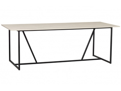 Světle šedý dřevěný jídelní stůl Frax 220 x 90 cm