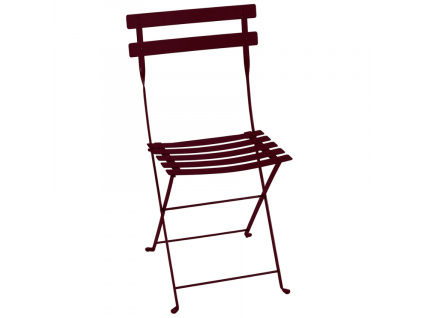 Třešňově červená kovová skládací židle Fermob Bistro