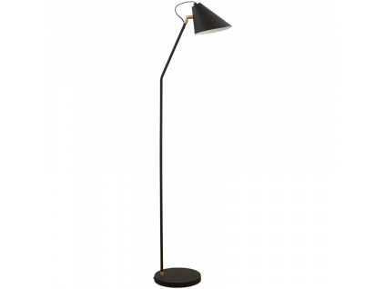 Černá kovová stojací lampa Club 130 cm