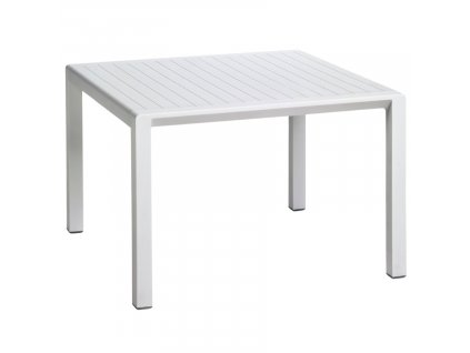 Bílý plastový zahradní konferenční stolek Aria 60 x 60 cm