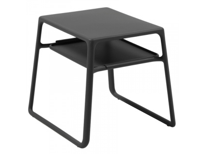 Antracitově šedý plastový zahradní odkládací stolek Pop 44 x 39 cm