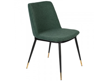 Tmavě zelená látková jídelní židle WLL LIONEL FR