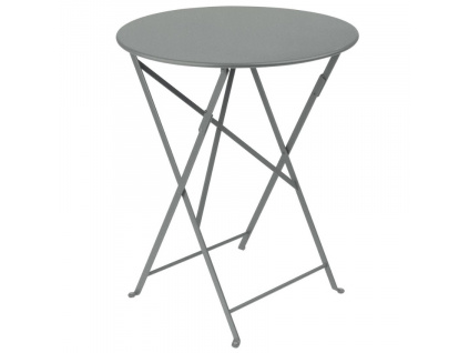 Popelově šedý kovový skládací stůl Fermob Bistro Ø 60 cm