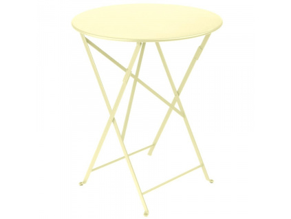 Citronově zelený kovový skládací stůl Fermob Bistro Ø 60 cm