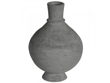Šedá keramická váza Clam 25 cm