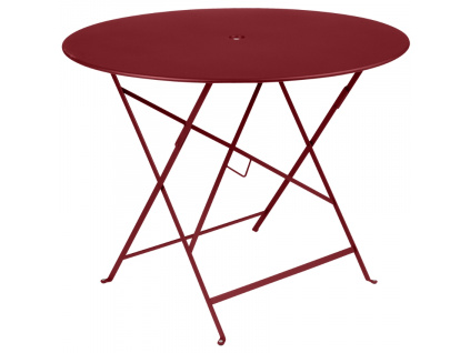 Červený kovový skládací stůl Fermob Bistro Ø 96 cm