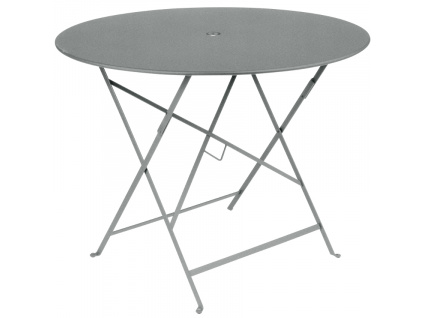 Popelově šedý kovový skládací stůl Fermob Bistro Ø 96 cm