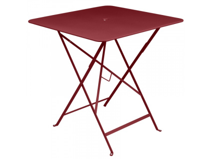Červený kovový skládací stůl Fermob Bistro 71 x 71 cm