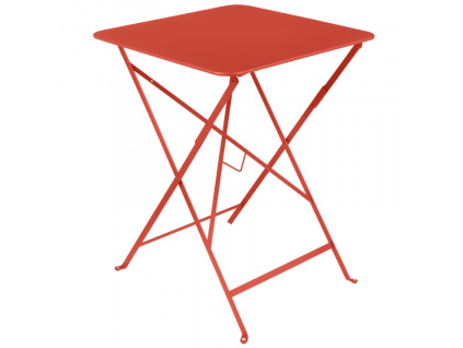 Oranžový kovový skládací stůl Fermob Bistro 57 x 57 cm