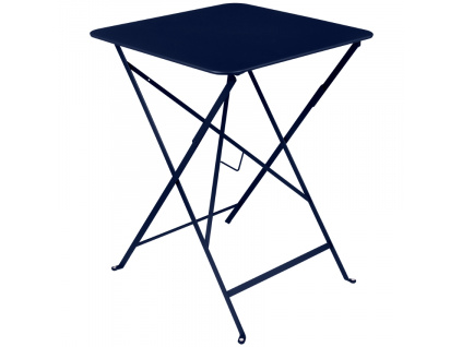 Tmavě modrý kovový skládací stůl Fermob Bistro 57 x 57 cm