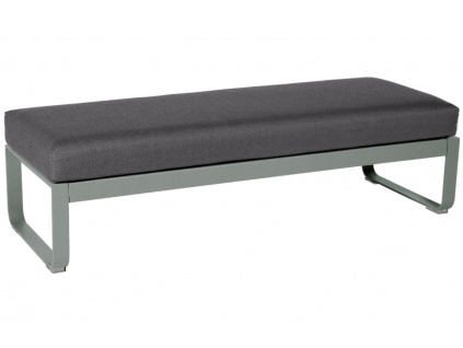 Tmavě šedá čalouněná lavice Fermob Bellevie 148 cm s šedou podnoží