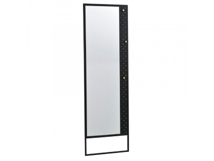 Černé kovové stojací zrcadlo ROWICO CONFETTI 53 x 170 cm