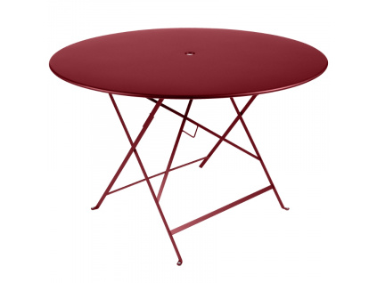 Červený kovový skládací stůl Fermob Bistro Ø 116 cm