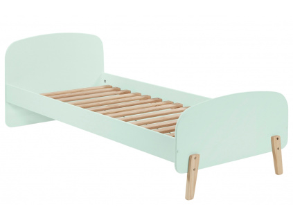 Mátově zelená lakovaná dětská postel Vipack Kiddy 90 x 200 cm