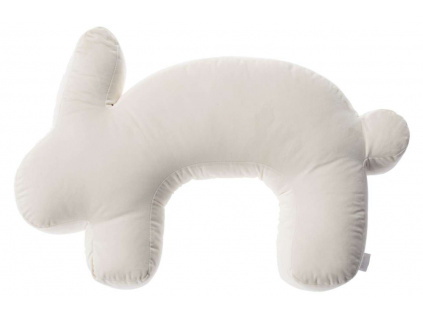 Bílý sametový kojící polštář Velvet Bunny 79 cm