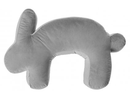 Šedý sametový kojící polštář Velvet Bunny 79 cm