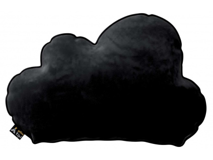 Černý polštář ve tvaru mráčku Soft Cloud 55 cm
