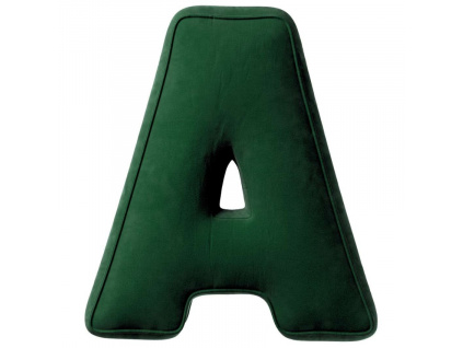 Tmavě zelené sametové písmeno A 40 cm