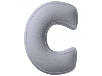 Stříbrně šedé sametové písmeno C 40 cm