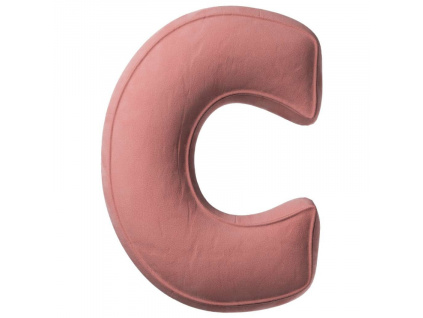 Korálově růžové sametové písmeno C 40 cm
