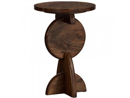 Hnědý dřevěný odkládací stolek Norac 40 cm