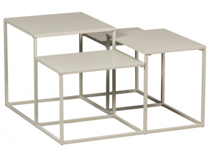 Světle šedý kovový konferenční stolek Ida 75 x 75 cm