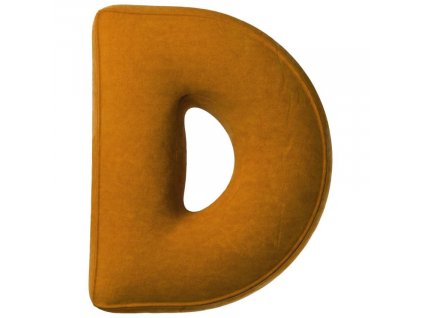 Cihlově oranžové sametové písmeno D 40 cm