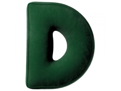 Tmavě zelené sametové písmeno D 40 cm