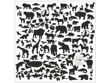 Samolepky na zeď World Animals Black 60 x 60cm