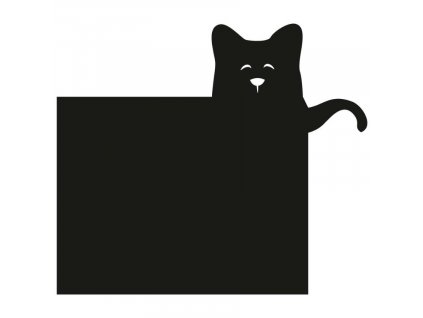 Černá tabulová samolepka na zeď Funny Band cat 86 x 75 cm