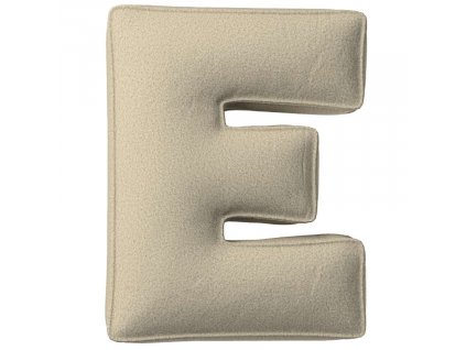 Béžový bouclé polštář písmeno E 40 cm