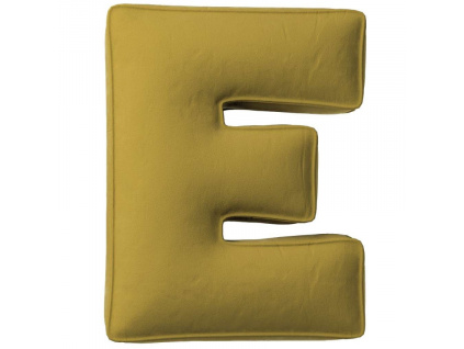 Olivově zelený sametový polštář písmeno E 40 cm