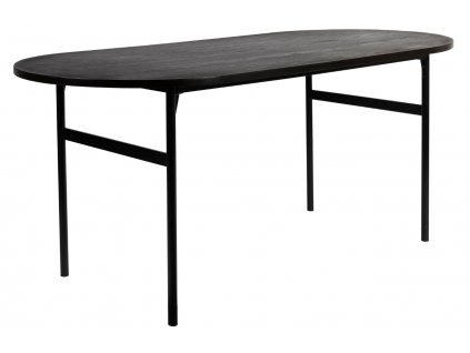 Černý lakovaný oválný jídelní stůl WLL MARCIO 180 x 80 cm