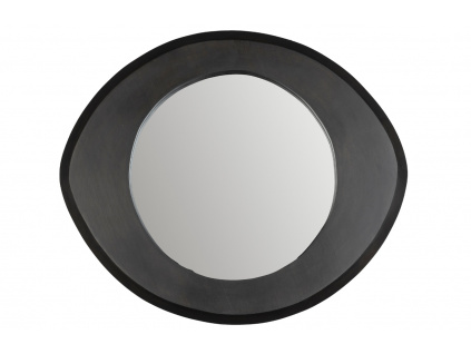Černé mangové závěsné zrcadlo DUTCHBONE AREN 47 x 55 cm