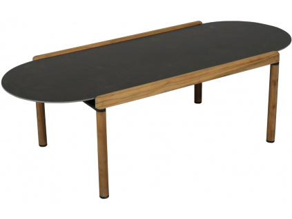 Tmavě šedý keramický zahradní konferenční stolek No.107 Mindo 126 x 53 cm