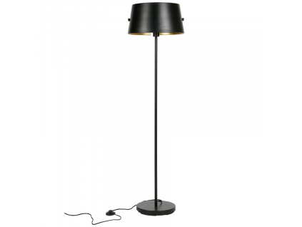 Černá kovová stojací lampa Loma 145 cm