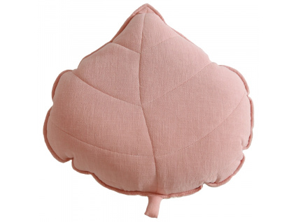 Pudrově růžový polštář ve tvaru listu Leaf 39 cm