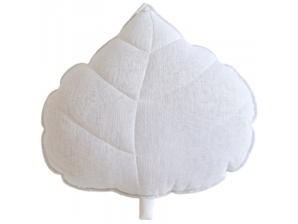 Bílý polštář ve tvaru listu Leaf 39 cm
