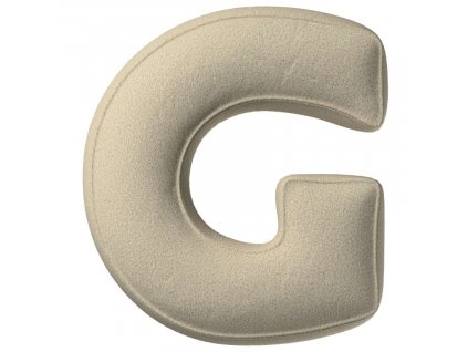 Béžový bouclé polštář písmeno G 40 cm