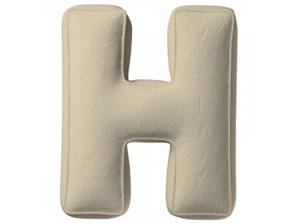 Béžový bouclé polštář písmeno H 40 cm